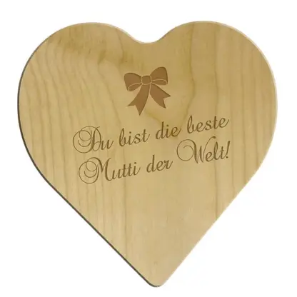 Muttertagsgeschenk Schneidbrettchen "Du bist die beste Mutti der Welt" Größe: 18 cm*