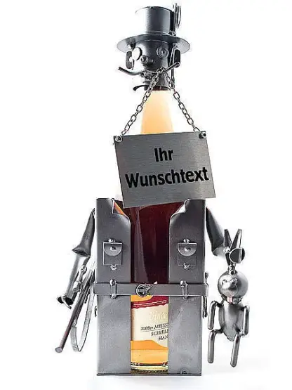 Flaschenhalter für Likör oder Schnaps - Schraubenmännchen Jäger*