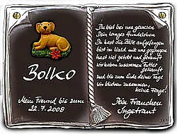 Zu Ehrungen und besondere Anlässen ein Buch als Keramikschild - Größe: 22x17 cm*