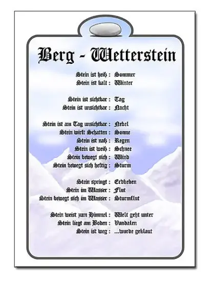 Schild für Berg-Wetterstein im DIN A4-Format*