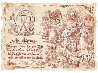 Zunftbild Gärtner auf Antikpapier im A4-Format*