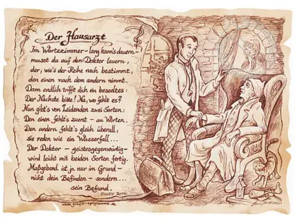 Zunftbild Hausarzt auf Antikpapier im A4-Format*