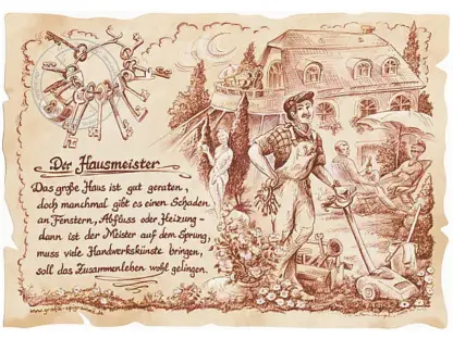 Zunftbild Hausmeister auf Antikpapier im A4-Format*