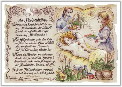 Zunftbild Heilpraktiker auf Antikpapier im A4-Format*