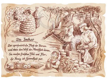Zunftbild Imker auf Antikpapier im A4-Format*