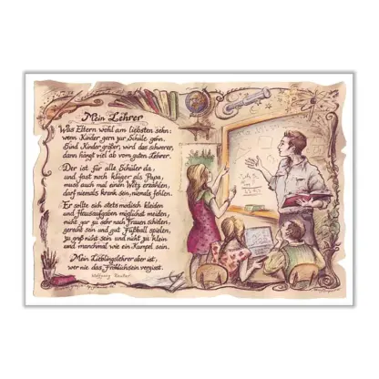 Zunftbild Lehrer auf Antikpapier im A4-Format*