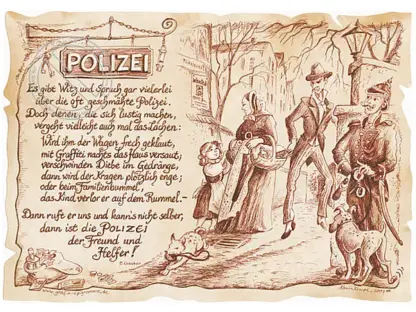 Zunftbild Polizei auf Antikpapier im A4-Format*