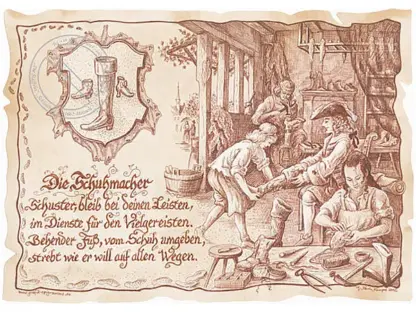 Zunftbild Schuhmacher auf Antikpapier im A4-Format*