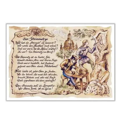 Zunftbild Steinmetz auf Antikpapier im A4-Format*
