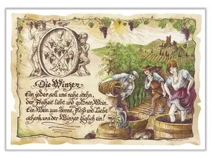 Zunftbild Winzer auf Antikpapier im A4-Format*