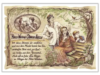 Zunftbild HNO Arzt auf Antikpapier im A4-Format*