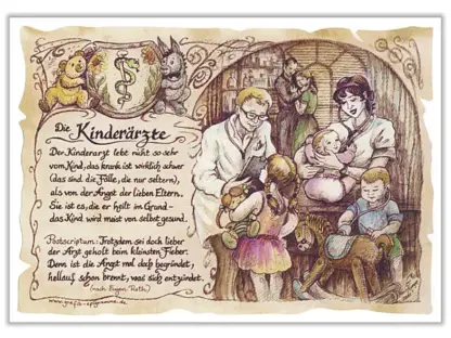 Zunftbild Kinderarzt auf Antikpapier im A4-Format*