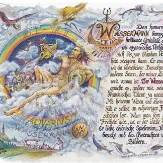 Sternbild Wassermann auf Antikpapier im A4-Format*