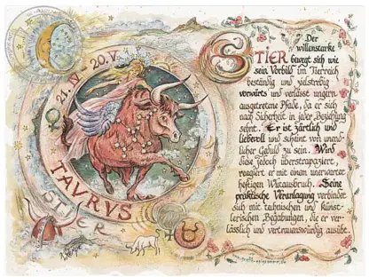 Sternbild Stier auf Antikpapier im A4-Format*