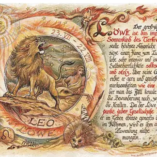 Sternbild Löwe auf Antikpapier im A4-Format*