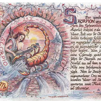 Sternbild Skorpion auf Antikpapier im A4-Format*