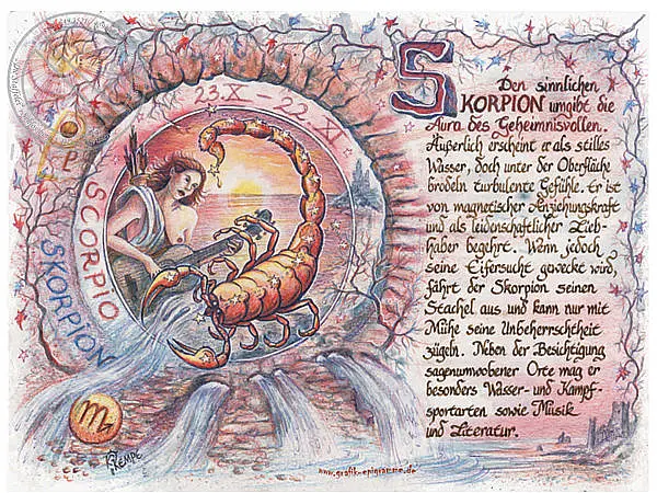 Sternbild Skorpion auf Antikpapier im A4-Format*