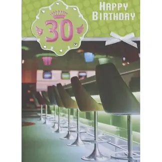 Geburtstagskarte zum 30. Geburtstag mit Briefumschlag*