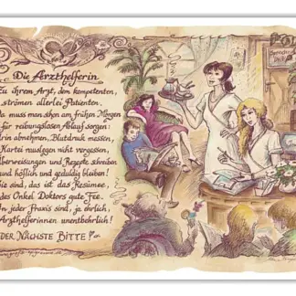Zunftbild Arzthelferin auf Antikpapier im A4-Format*