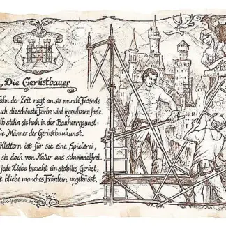 Zunftbild Gerüstbauer auf Antikpapier im A4-Format*