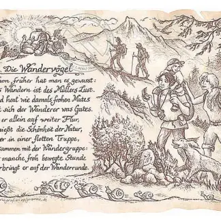 Sportbild Wanderer auf Antikpapier im A4-Format*