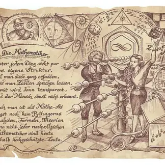 Zunftbild Mathematiker auf Antikpapier im A4-Format*