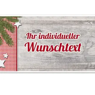 Hüttendeko-Schild mit Wunschtext und Tannenzweig - 200 x 100mm*