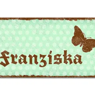 Dekoschild im Retro Look mit Polka Dots 200 x 100mm Polka Dots pastellmint*