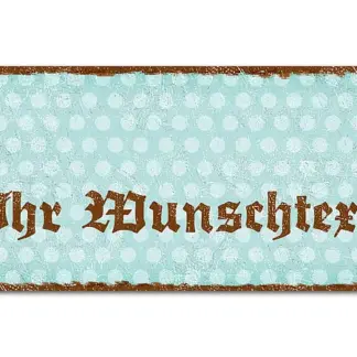 Dekoschild im Retro Look mit Polka Dots 200 x 100mm Polka Dots pastelltürkis*