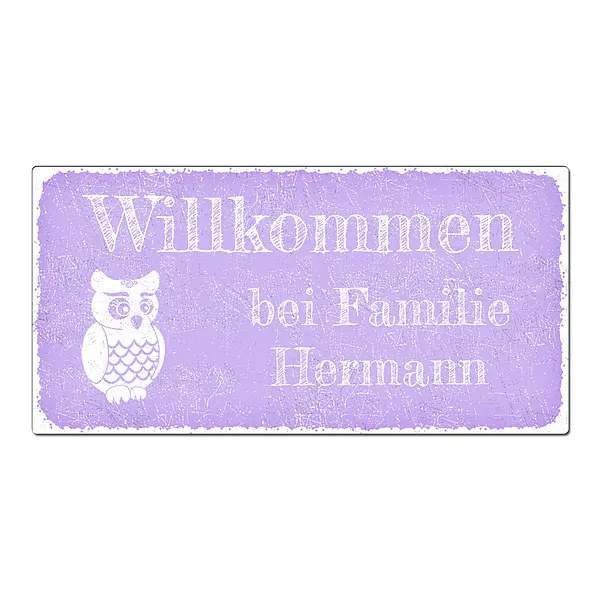 Vintageschild mit Wunschtext 200 x 100mm pastell violett*