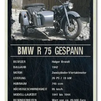 Oldtimer-Ausstellungsschild für Motorräder 200 x 300mm black vintage*