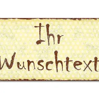 Dekoschild im Retro Look mit Polka Dots 300 x 150mm Polka Dots gelb*