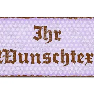 Dekoschild im Retro Look mit Polka Dots 300 x 150mm Polka Dots violett*