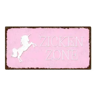 Blechschild im Vintage Look mit Wunschtext 300 x 150mm rosa/braun*