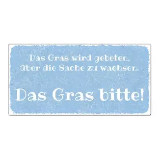 Aluschild im Vintage Look mit Wunschtext 300 x 150mm hellblau*