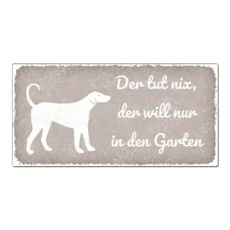 Aluschild im Vintage Look mit Wunschtext 300 x 150mm taupe*