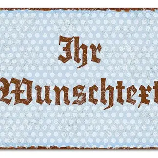 Farbiges Aluschild mit Polka Dots und Wunschtext A4 Polka Dots pastellblau*