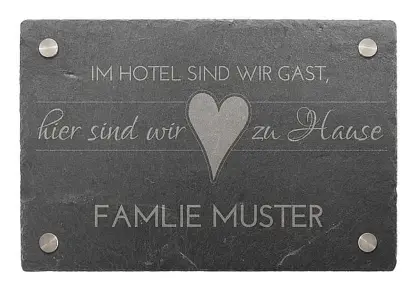 Türschild aus Schiefer 30 x 20 cm - Motiv Zu Hause*