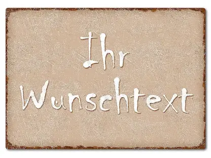 Farbiges Blechschild mit Wunschtext A4 cappuccino/braun*