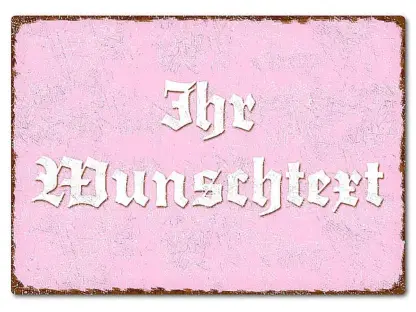 Farbiges Blechschild mit Wunschtext A4 rosa/braun*