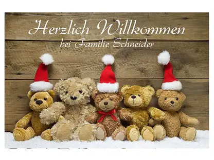 Weihnachtsdeko - Fußmatte mit niedlichen Teddybären*