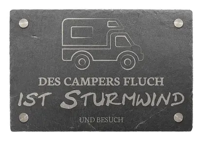 Dekoschild aus Schiefer 30 x 20 cm - Motiv Wohnmobil*