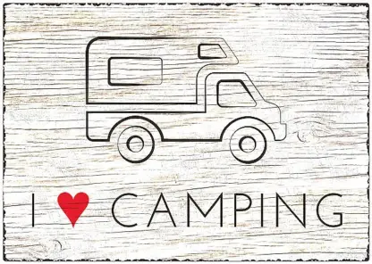 Blechschild Wohnmobil Größe A4 - I love Camping*