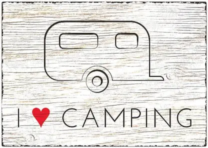 Blechschild Wohnwagen Größe A4 - I love Camping*