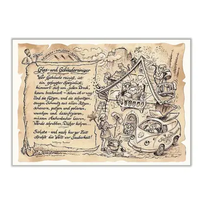 Zunftbild Glas- und Gebäudereiniger auf Antikpapier im A4-Format*