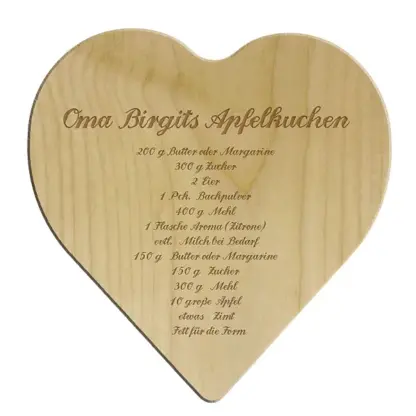 Schneidebrett aus Holz mit Gravur eines Wunschtextes Größe: 18x18x1 cm*