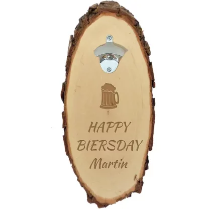 Flaschenöffner mit Gravur "Happy Biersday" + Name*