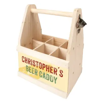Beer Caddy mit Name - ein Geschenk für Männer*