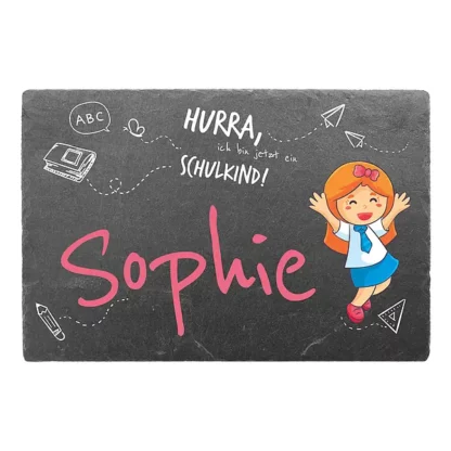 Schiefer Türschild für Kinderzimmer - Geschenk zum Schulanfang 30 x 20 cm für Mädchen*