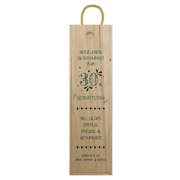 Ansprechende Weinkiste zum Geburtstag Design 4*